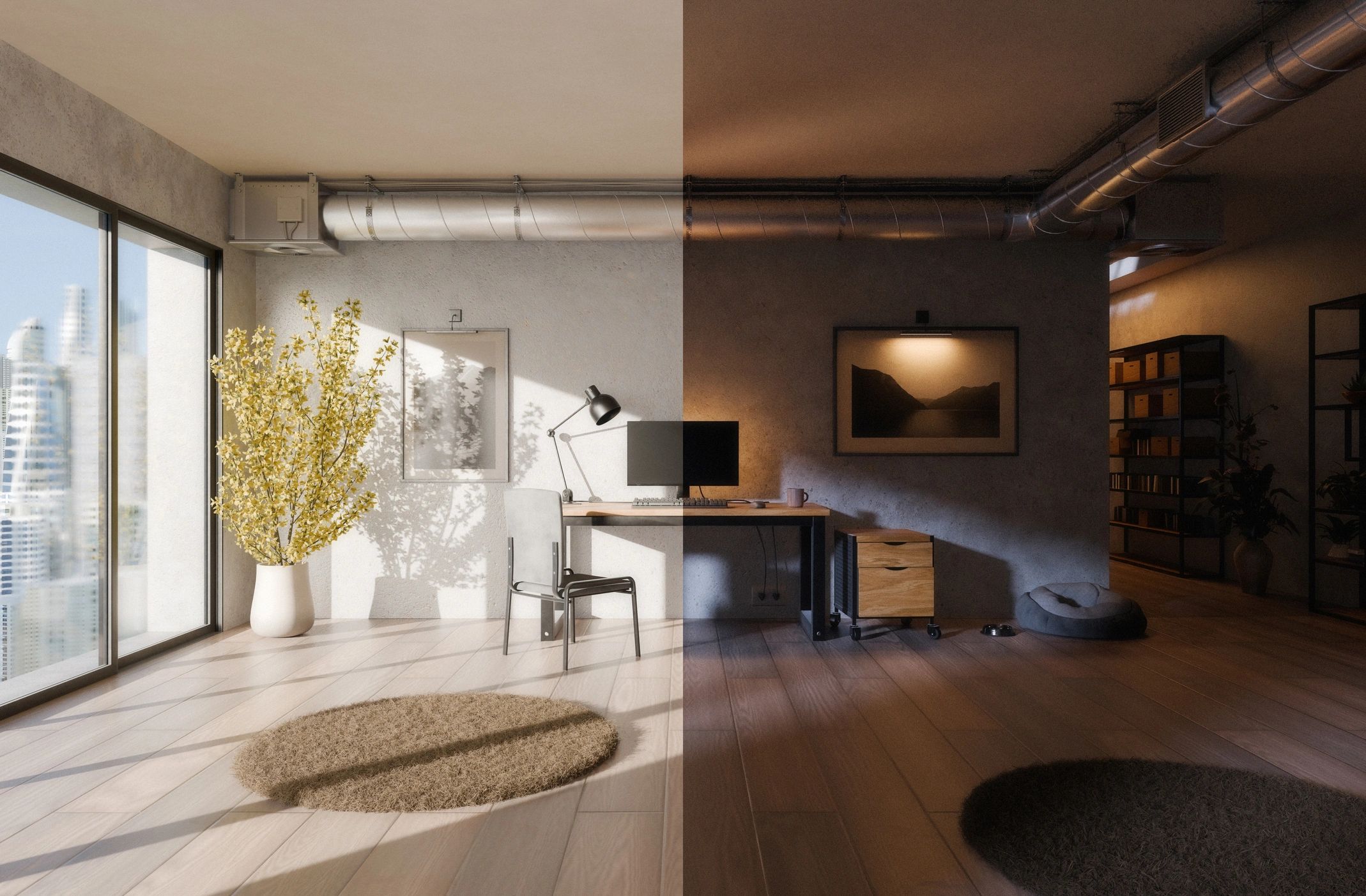 Modern minimalist workspace with elegant design