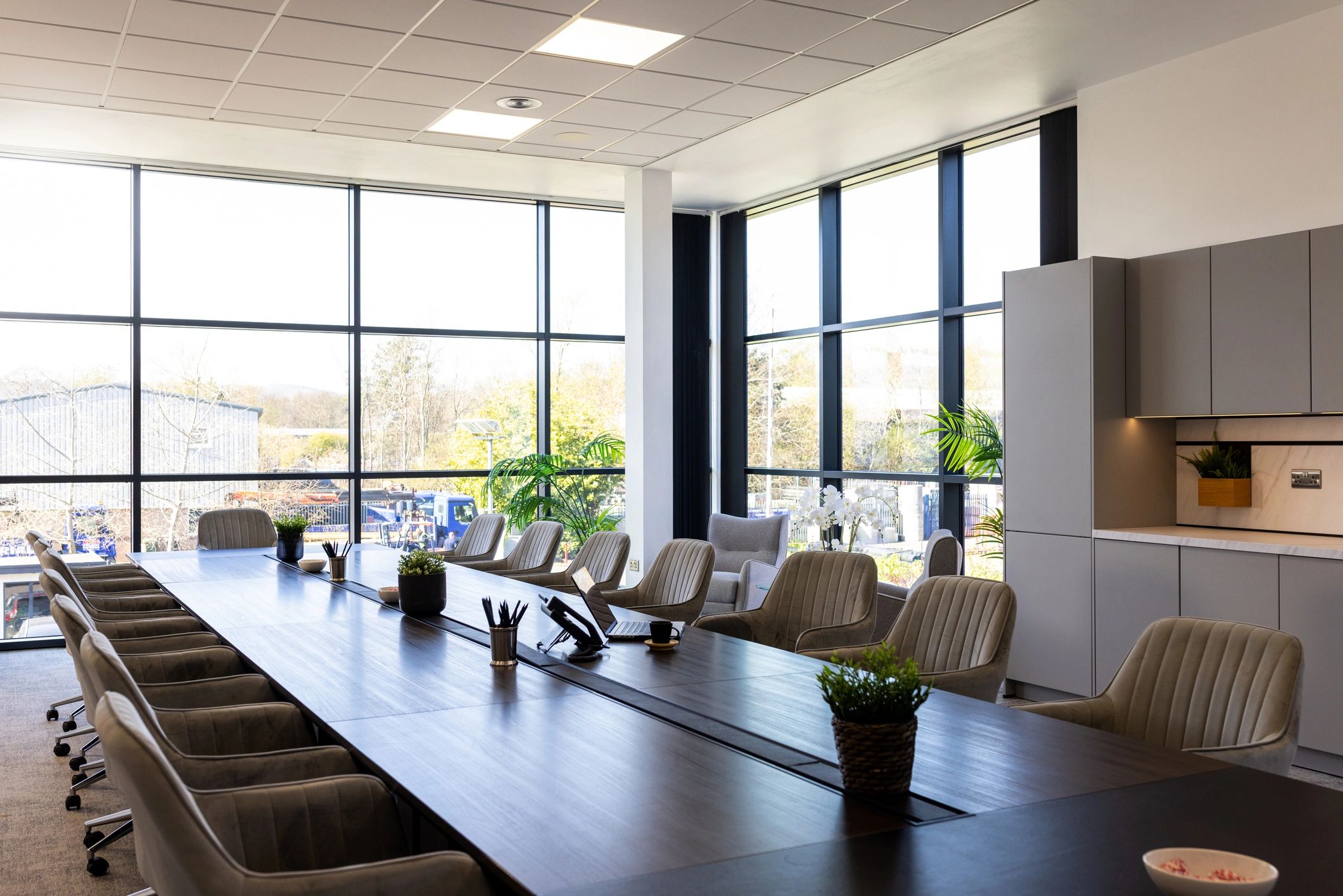 Elegant conference room with natural light